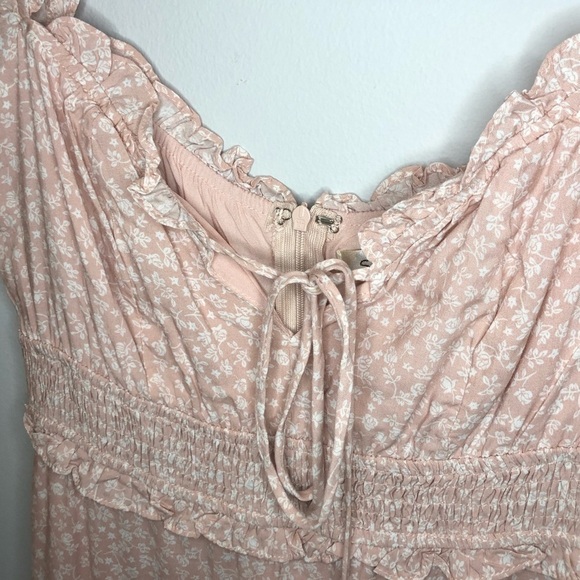 Sundae Muse Light Pink Floral Ruffle Dress - Picture 5 of 7